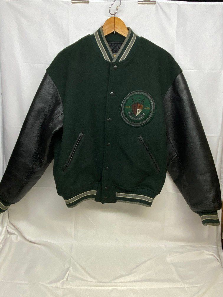 MEN'S BIGI メンズビギ 袖革 ワッペン スタジャン 牛革 キルティング