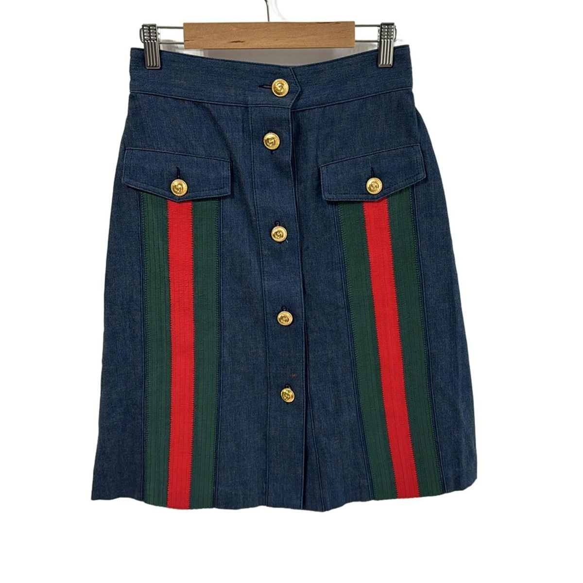 GUCCI(グッチ) スカート サイズ38 S レディース - 573410 ネイビー