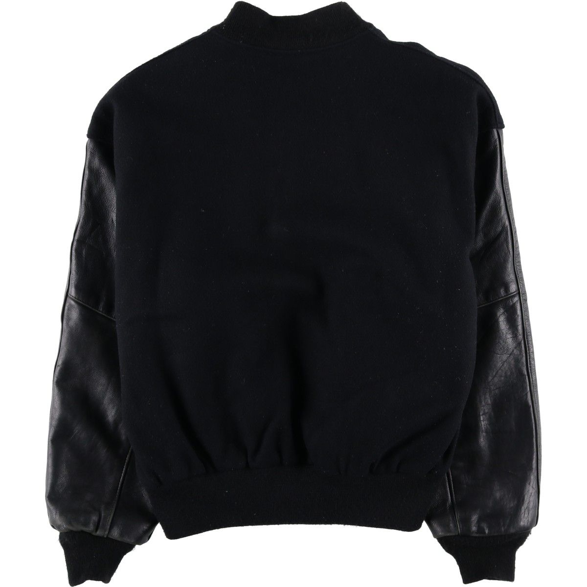 古着 80~90年代 Reed 袖革ウールボタンスタジャン バーシティ