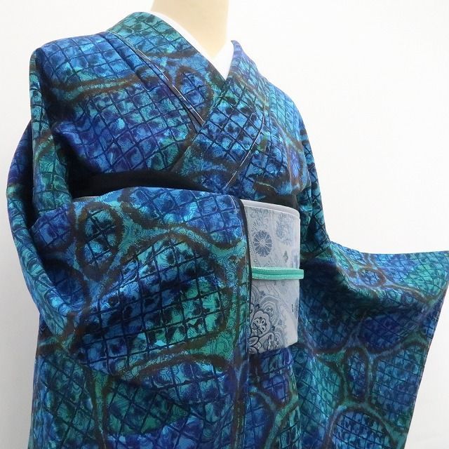 ❁tomihisa❁新品 京友禅 前田仁仙 落款 着物 正絹 仕付け糸付”唯一無