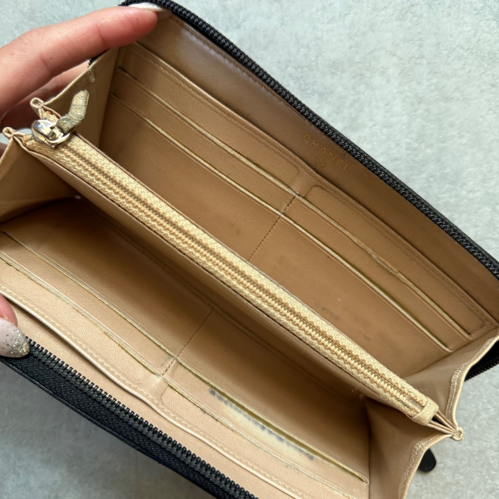 CHANEL シャネル カメリア ココマーク ラウンドファスナー長財布