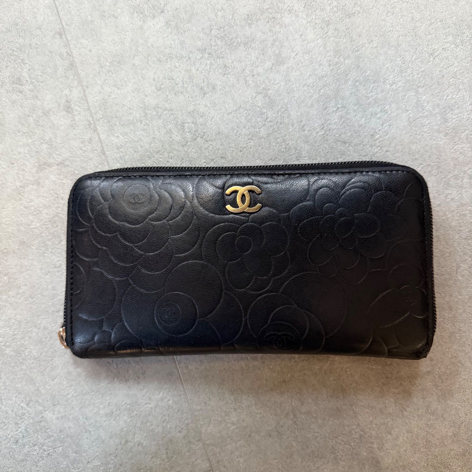 CHANEL シャネル カメリア ココマーク ラウンドファスナー長財布