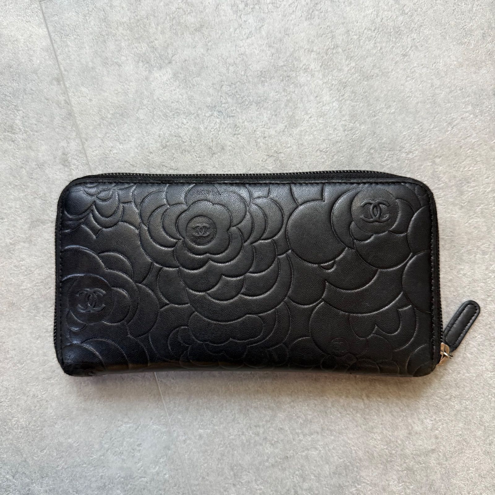 CHANEL シャネル カメリア ココマーク ラウンドファスナー長財布
