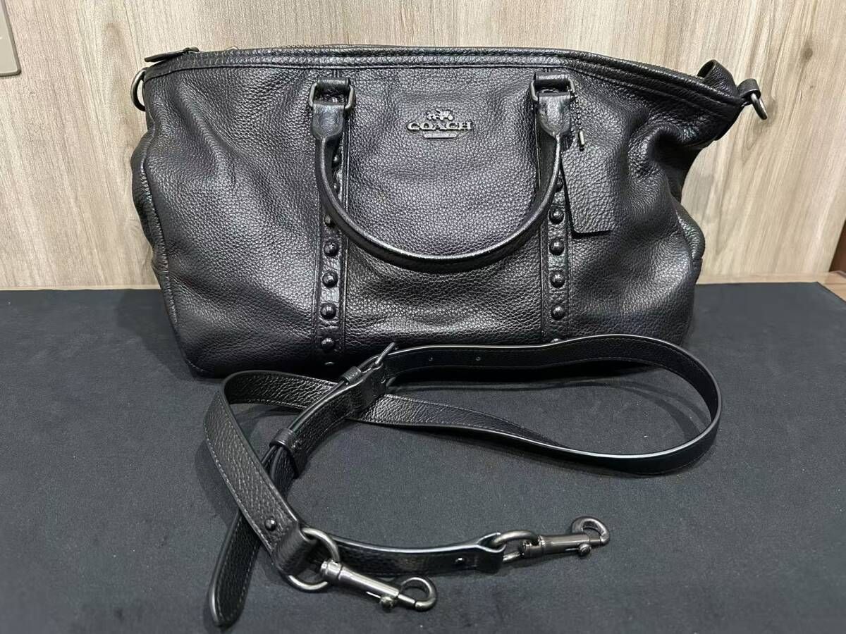 美品正規品 COACH コーチ 2way トートバッグ ワンショルダー 黒