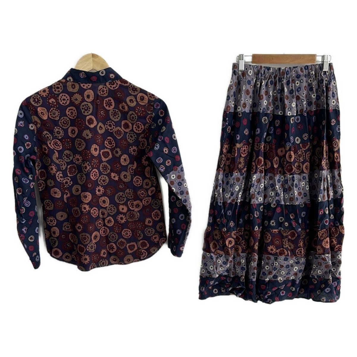 Jurgen Lehl ヨーガンレール濃紺ウール　シンプルなスカート JURGEN LEHL(ヨーガンレール) ロングスカート サイズM レディース美品