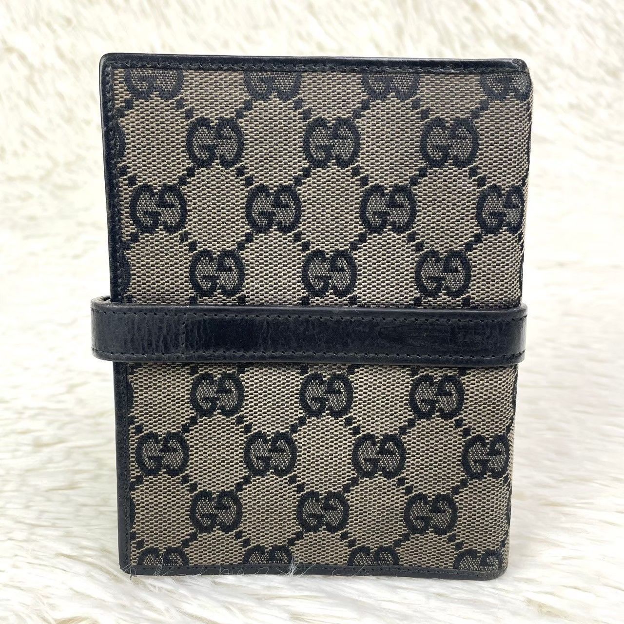 グッチ GUCCI 手帳ケース バインダー ジャッキー gg柄 ネイビー シール