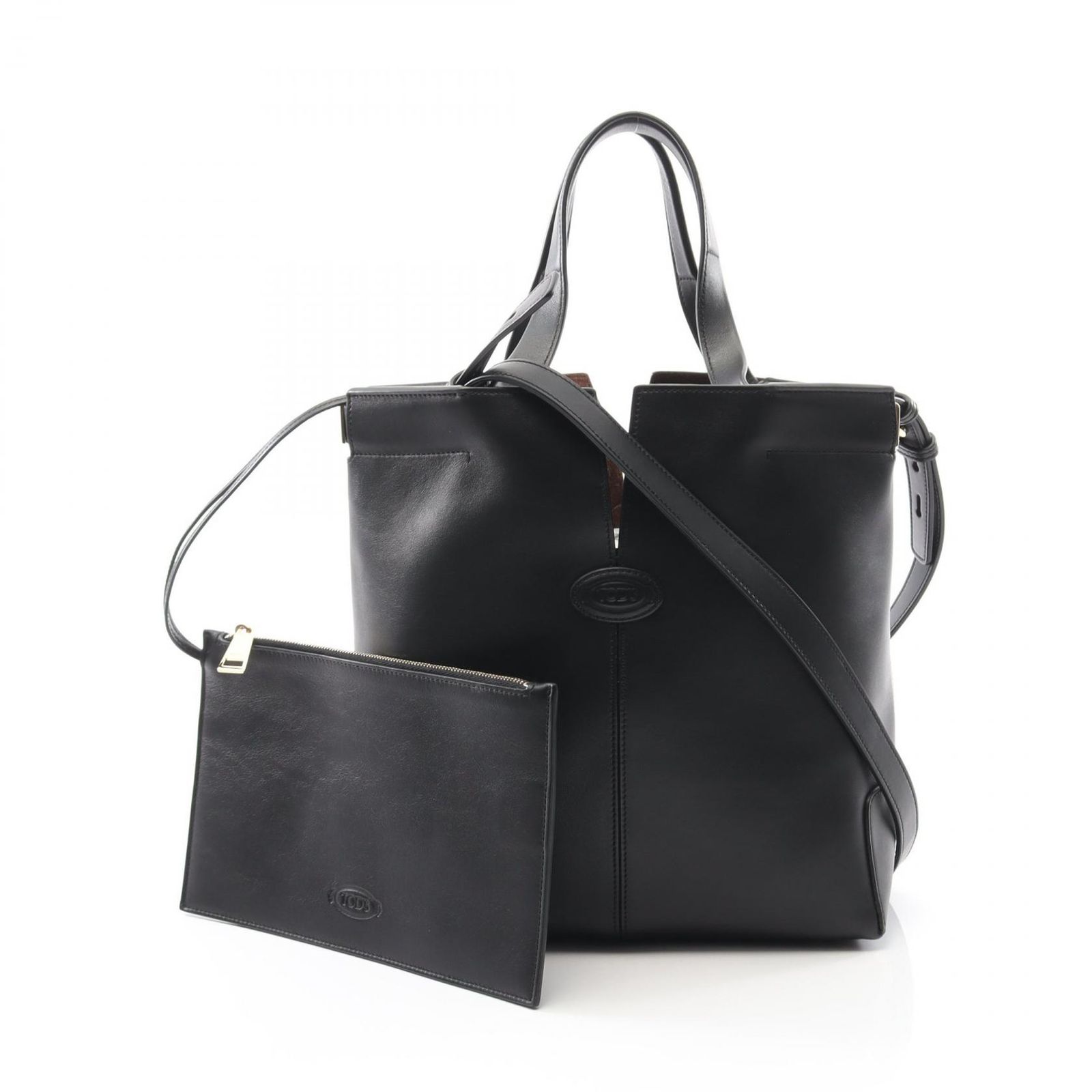 トッズ TOD？S Di ディーアイ トートバッグ バッグ レザー レディース ブラック系 【中古】 トッズ TOD'S トートバッグ Di ディーアイ ブラック レザー Di バッグ