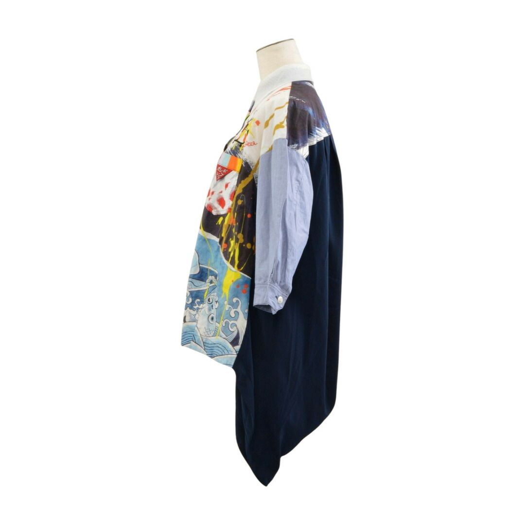 アルベロベロ ALBEROBELL シャツ ブラウス チェック 海柄 ネイビー