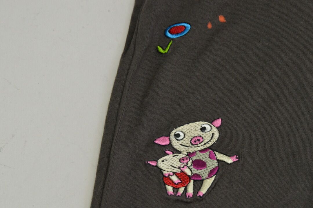 ⭕️アルベロベロ ALBEROBELLO パンツ ぶたさん 風神雷神 刺繍 総刺繍ベロアワイドパンツ［M4137］[品番：KO000014930]｜KOBE LETTUCE