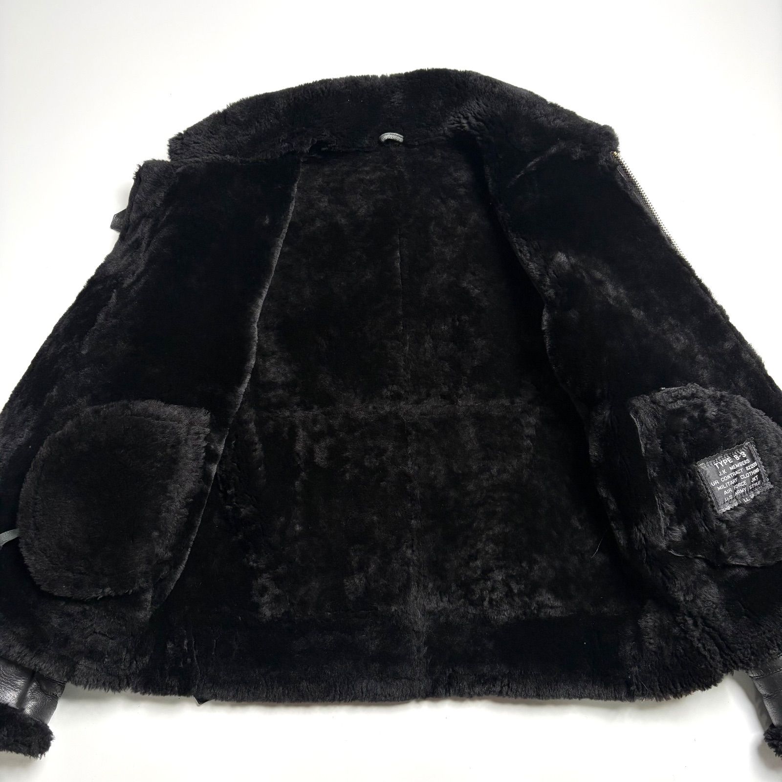 美品J.K MEMBERS B-3 ムートンジャケット フライトジャケット M フェイクレザームートンB-3クロップドフライトジャケット