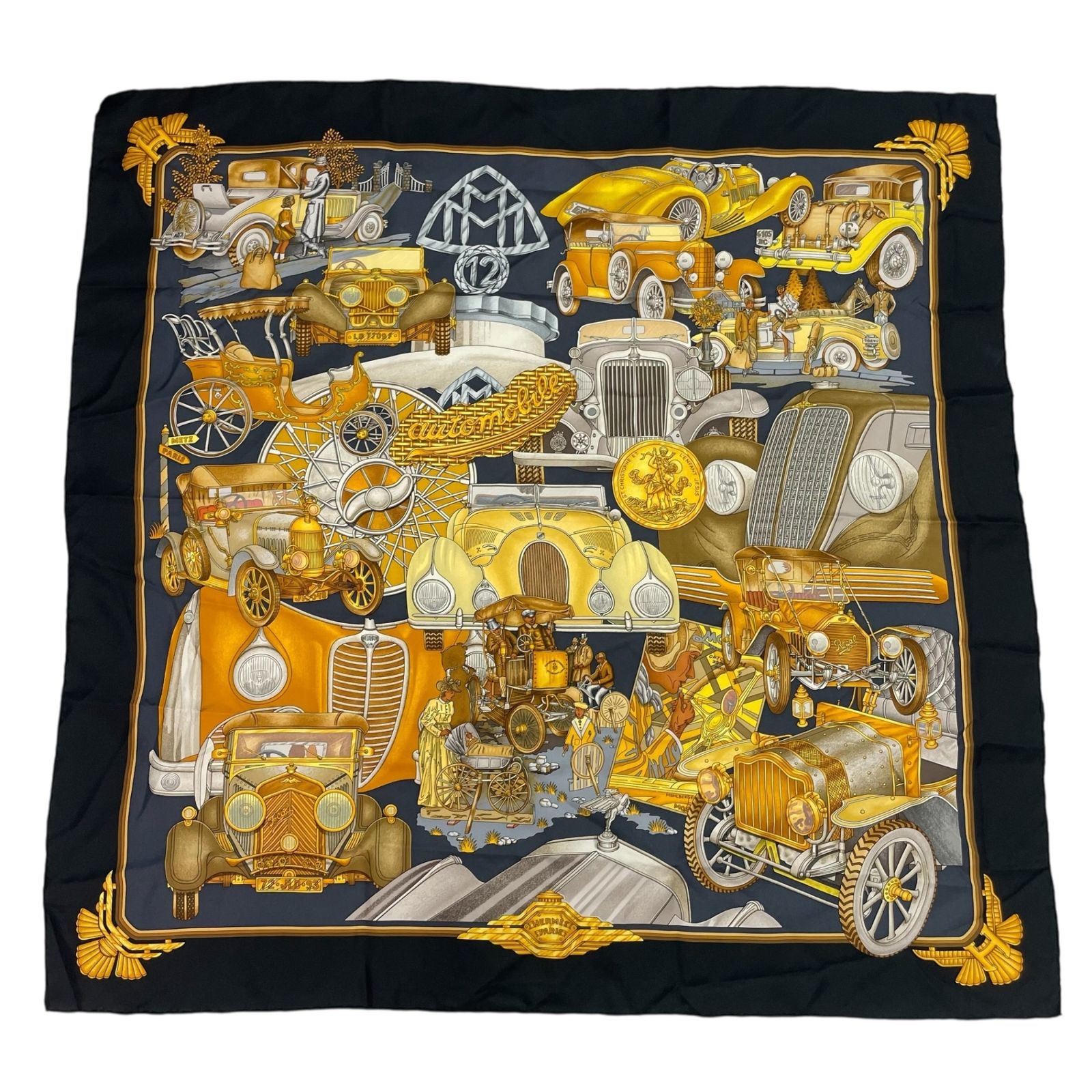 エルメススカーフ カレ90/柄名:自動車の快適 極美品 HERMES エルメス スカーフ カレ90 自動車の快適 Confort en