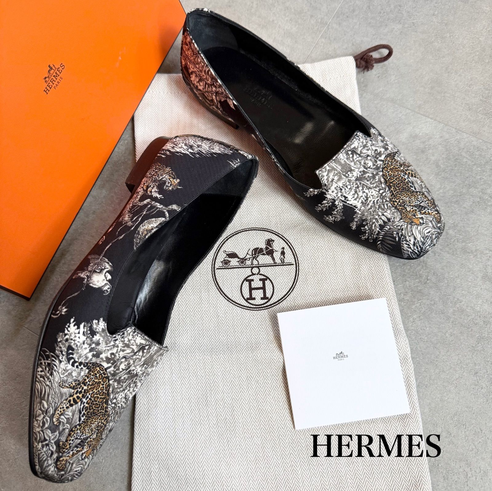 美品 希少 HERMES エルメス フラットシューズ スリッポン パンプス