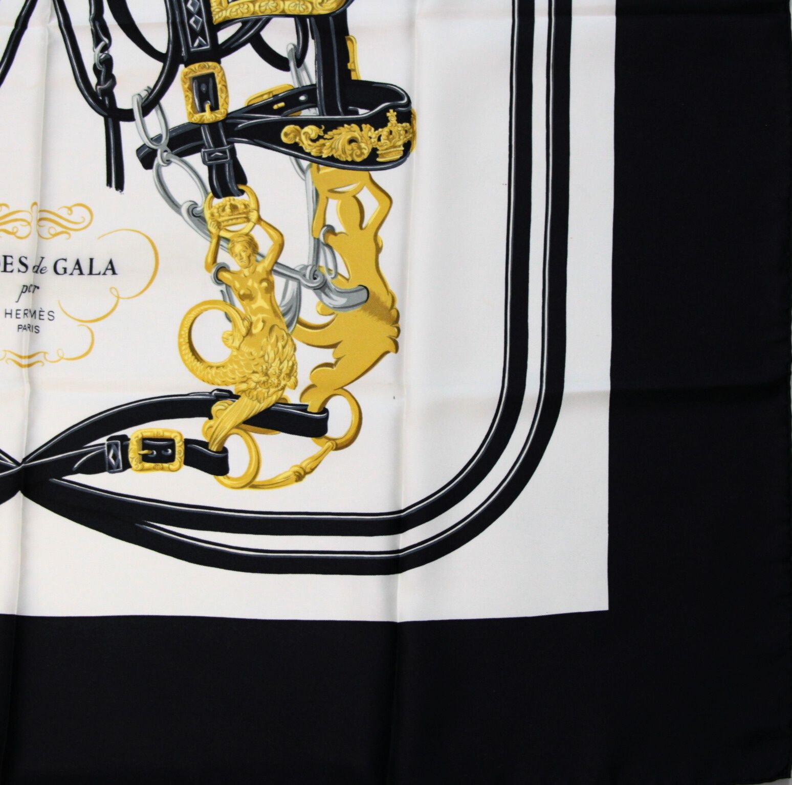 エルメス HERMES カレ90 大判スカーフ BRIDE de GALA 式典用の馬勒