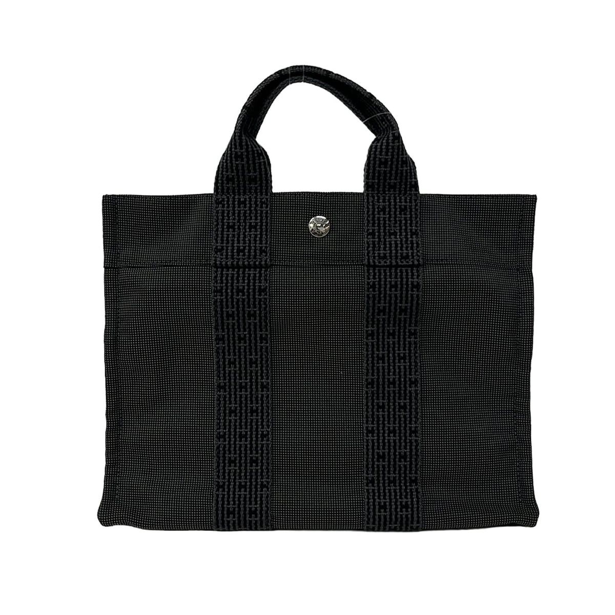 HERMES(エルメス) トートバッグ エールライントートPM 黒×グレー 新型 