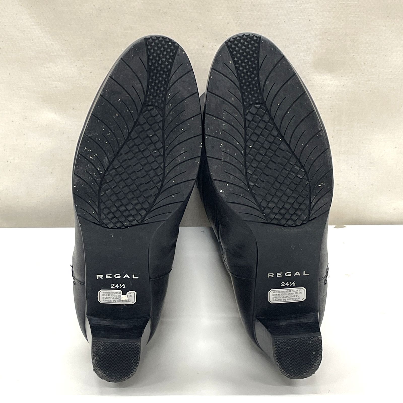 〈極美品〉REGAL リーガル【24cm】サイドジップ ロングブーツ 黒 極美品 リーガル ロング ブーツ ブラック 24.5 レザー サイドジップ
