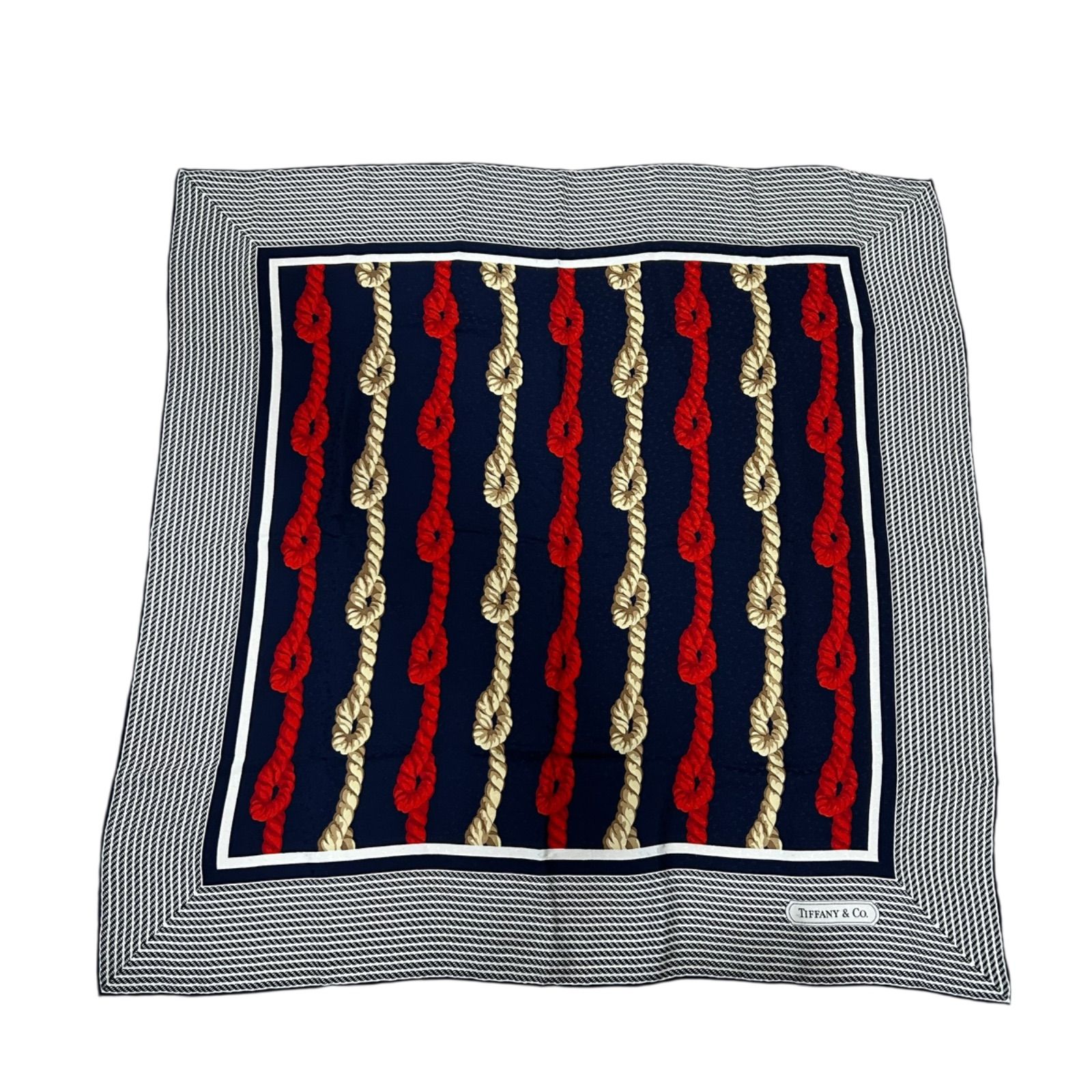 Tiffany ティファニー ロープ柄シルクスカーフ ヴィンテージ - メルカリ