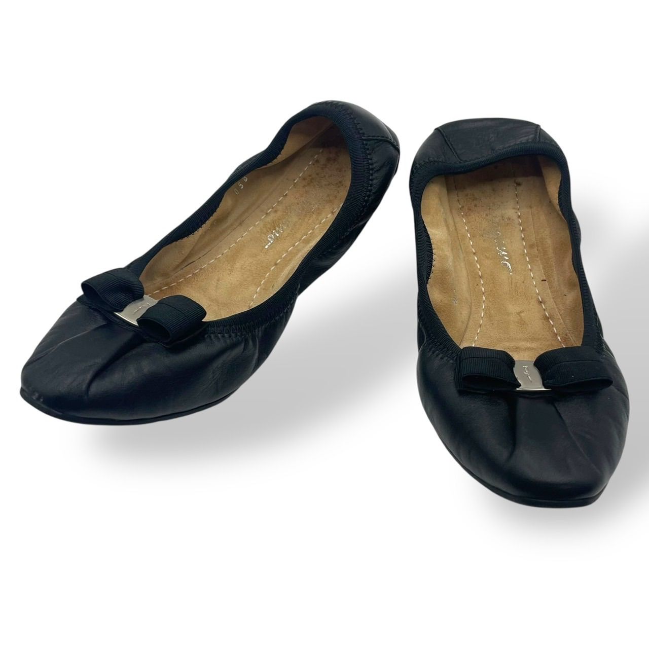 美品 Salvatore Ferragamo サルヴァトーレフェラガモ バレエシューズ 
