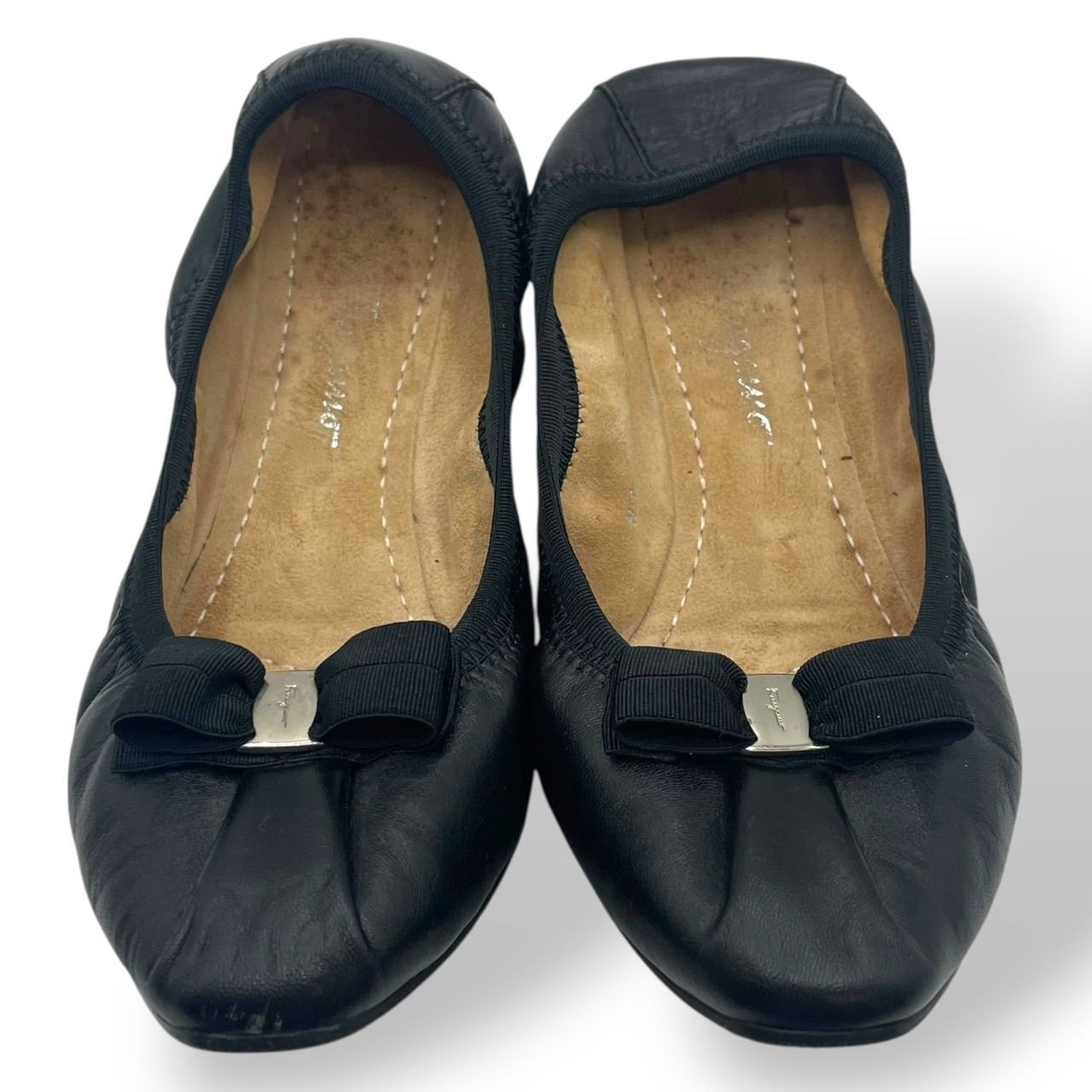 美品 Salvatore Ferragamo サルヴァトーレフェラガモ バレエシューズ 