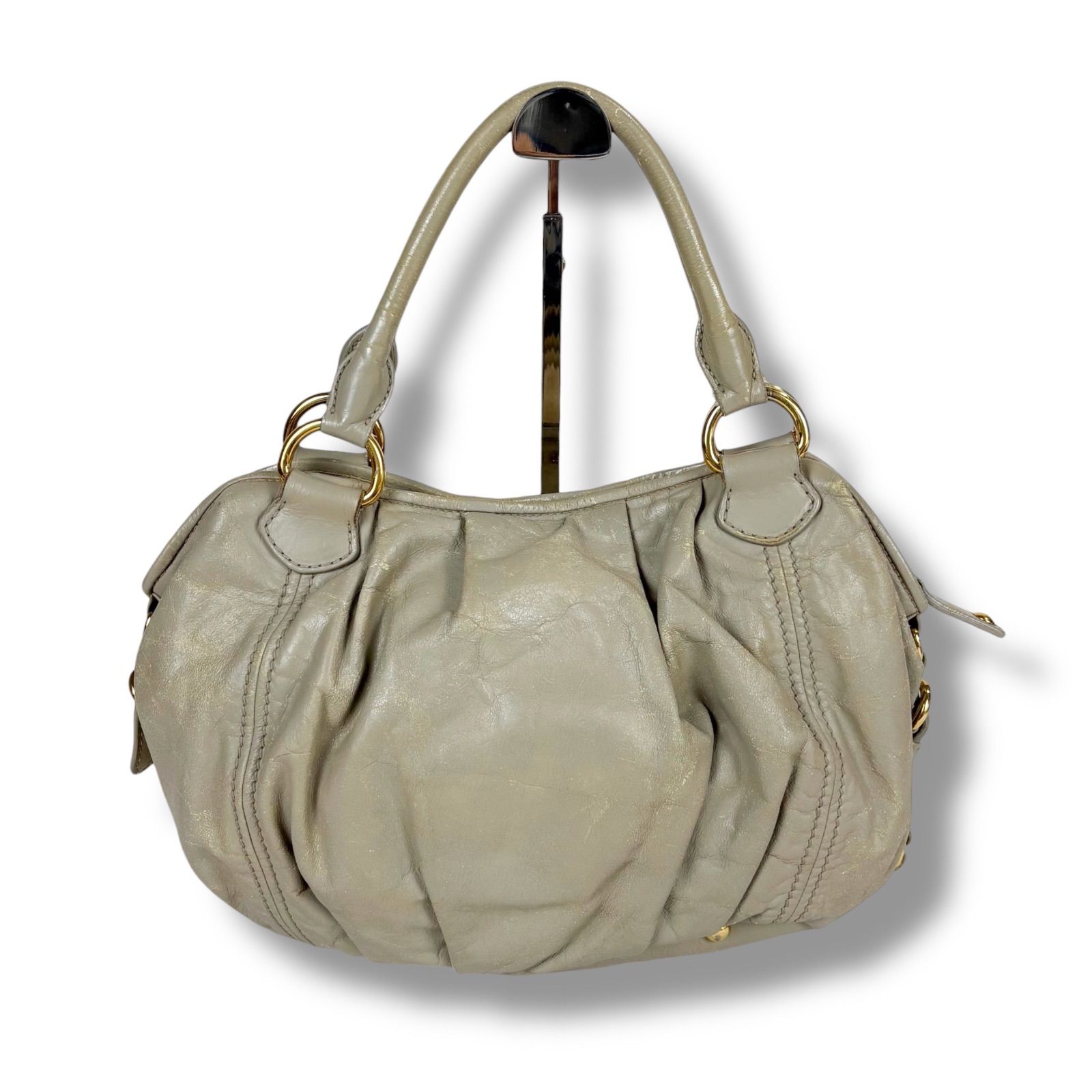 極美品 ミュウミュウ ハンドバッグ トート レザー レディース ゴールド金具 極美品 ミュウミュウ ハンドバッグ トート レザー レディース ゴールド