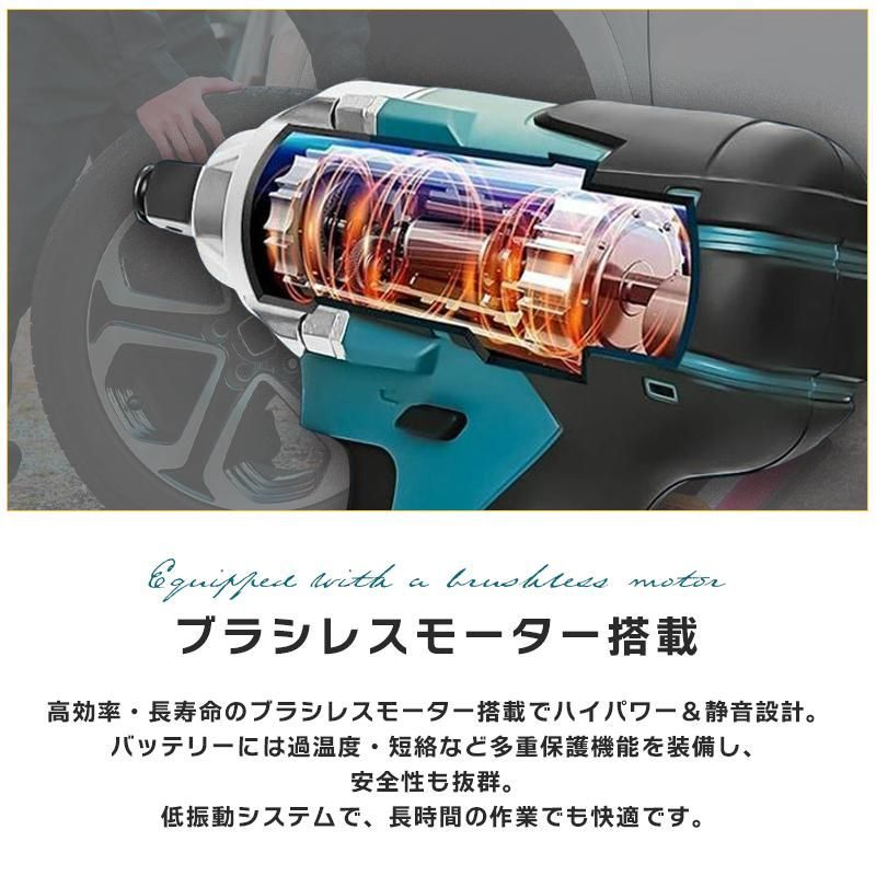 インパクトドライバー 電動 インパクトレンチ タイヤ交換 インパクト ドライバー 充電式インパクトレンチ 300N・m ブラシレスモータ搭載 コードレ  インパクトレンチ ドリルドライバー 25点/39点セット SHINPURU インパクトレンチ 充電式 タイヤ交換 ブラシレス モーター搭載