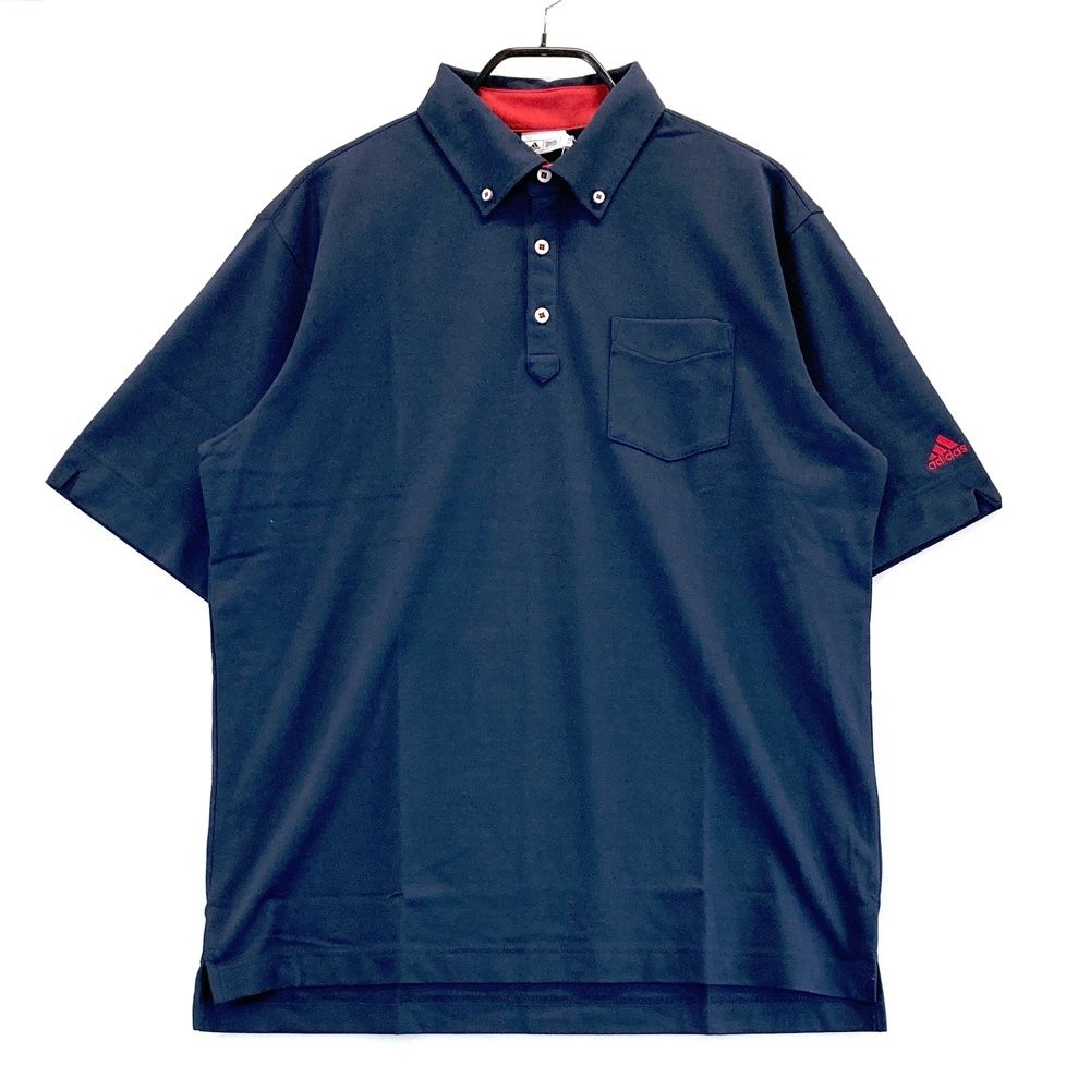 サイズ：O ADIDAS GOLF アディダスゴルフ 半袖ポロシャツ ネイビー系