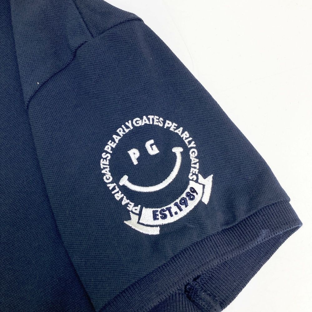 サイズ：2 PEARLY GATES パーリーゲイツ 半袖ポロシャツ ネイビー系