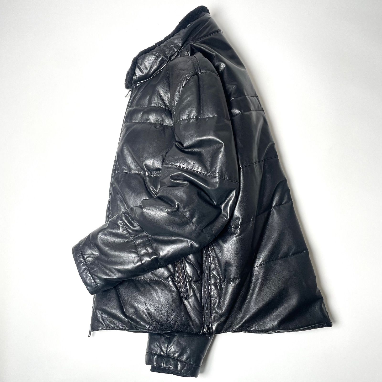 羊革】theory レザー ダウンジャケット 黒 38 衿ムートン - メルカリ
