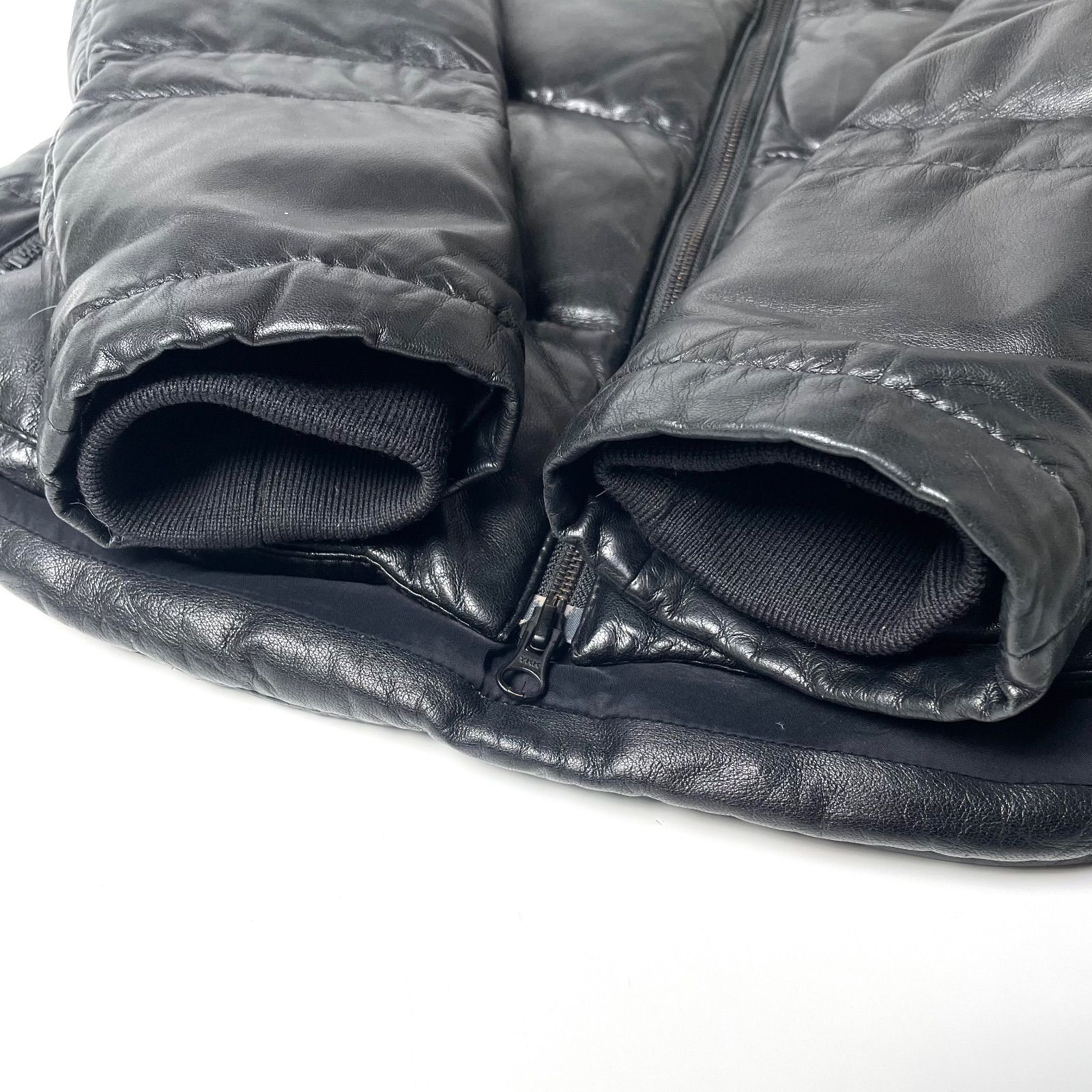 羊革】theory レザー ダウンジャケット 黒 38 衿ムートン - メルカリ