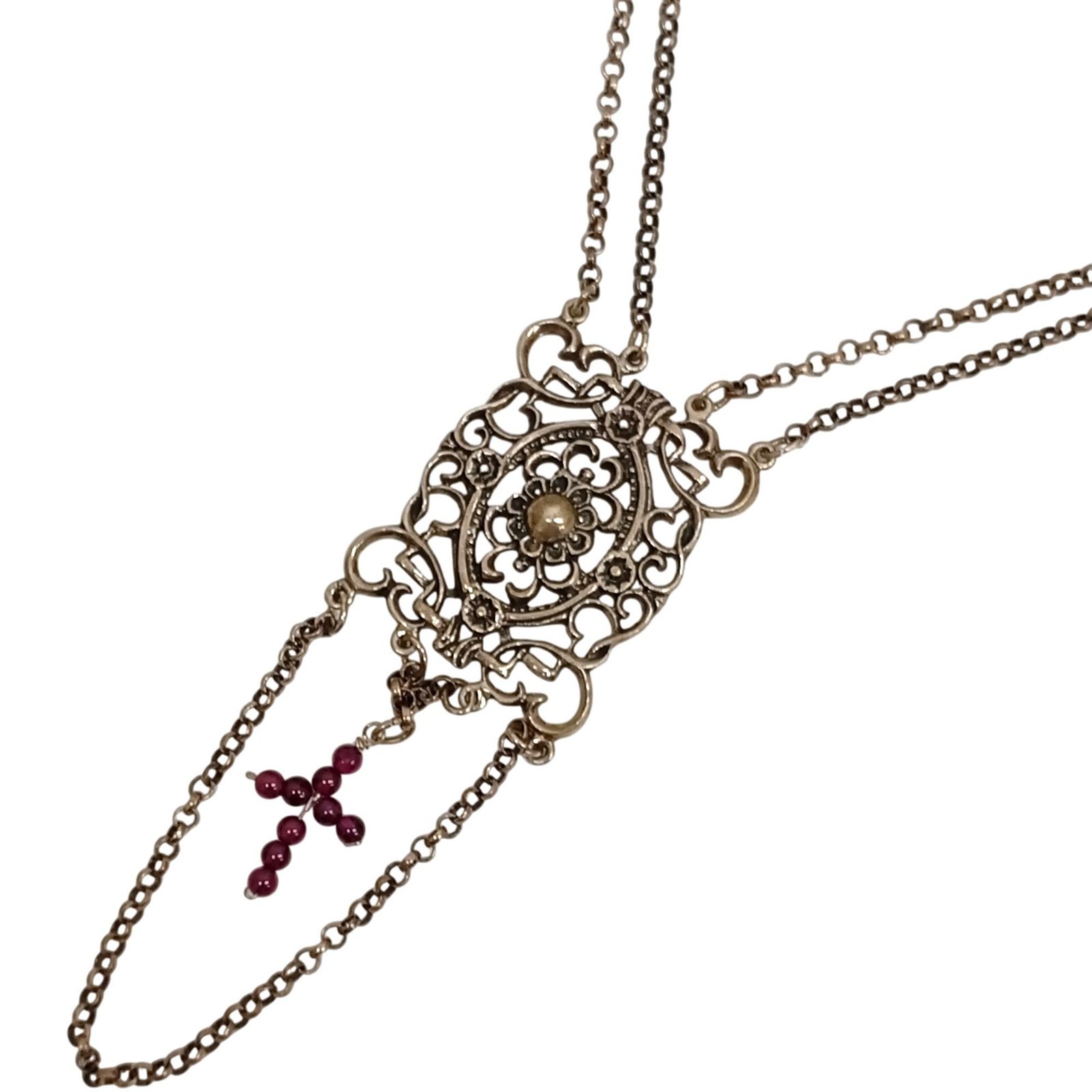 シルバーネックレス アンティーク風 835 総重量19.1g SILVER SV 【中古