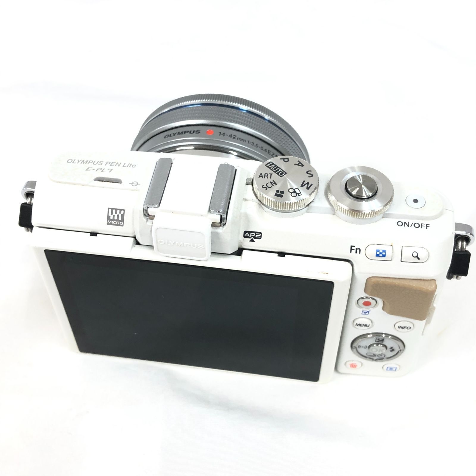 【ジャンク品】OLYMPUS PEN ミラーレス一眼 ホワイト 14-42mm ジャンク】OLYMPUS PEN E-PL7 14-42mm EZレンズキット ホワイト ミラー
