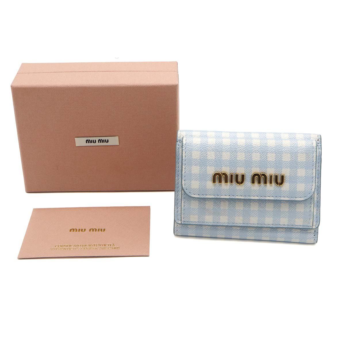MIUMIU ミュウミュウ 三つ折り 財布 MADRAS マドラス 5MH021 54V 