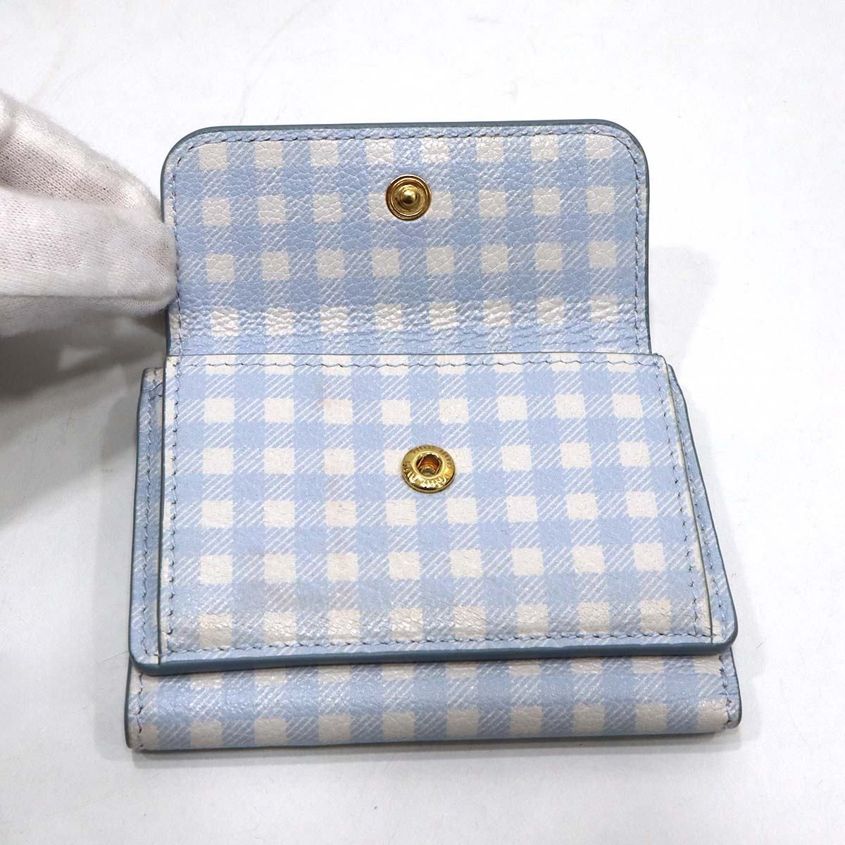 MIUMIU ミュウミュウ 三つ折り 財布 MADRAS マドラス 5MH021 54V 