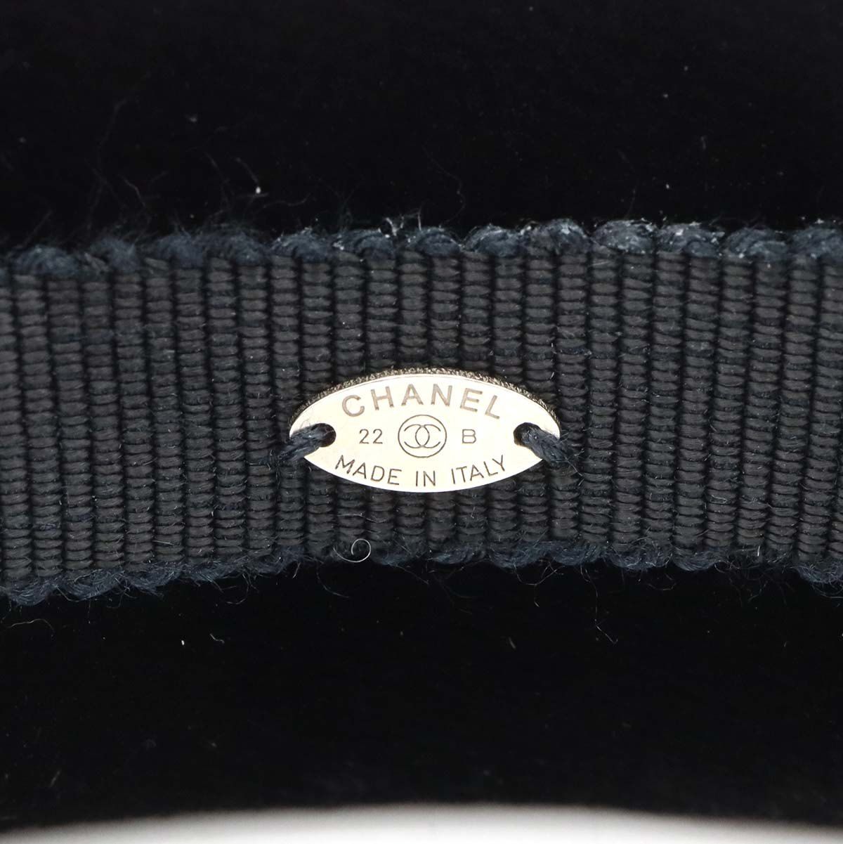 CHANEL シャネル カチューシャ ベロア AA8558 ココマーク 22B ブラック