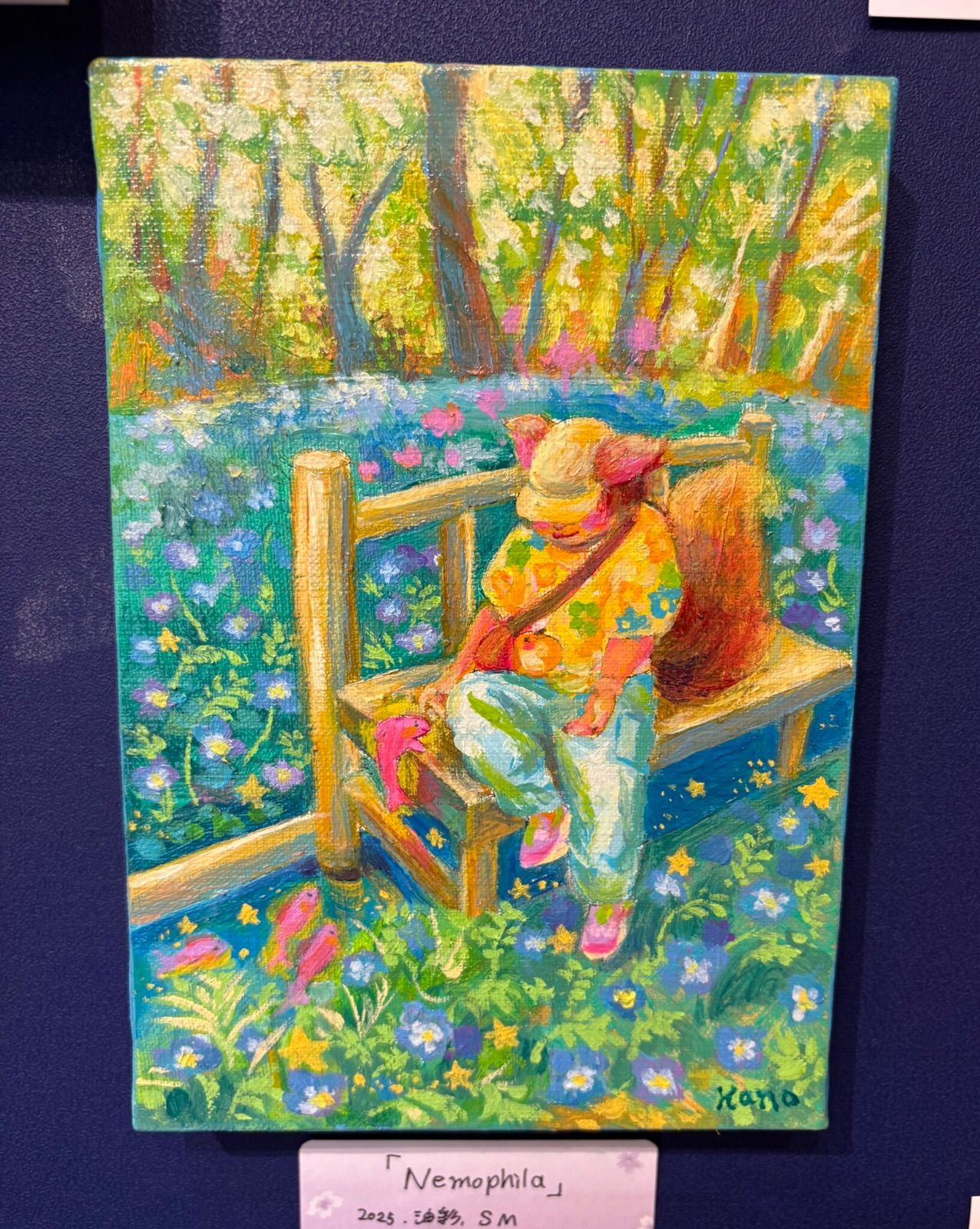 油絵 油彩 油彩画 絵 絵画 【Nemophila】 油絵 油彩 油彩画 絵 絵画【ネモフィラの丘】SM号 | HIROSHI1990