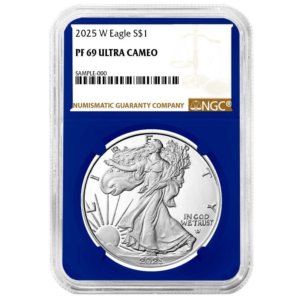 【NGC PF69UC】2025 英国初シルバーソブリン シールドマーク付き 2025-W プルーフ 1ドル アメリカン シルバー イーグル NGC PF69UC