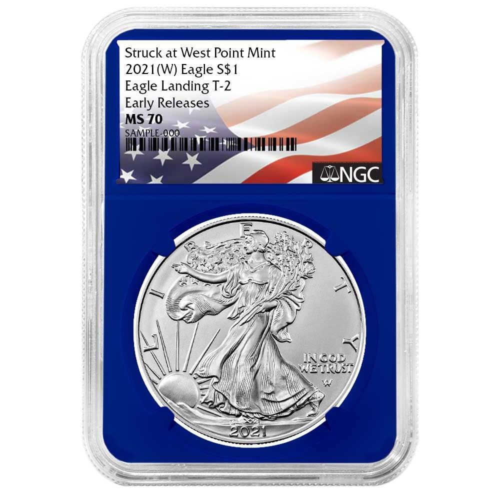 2021年 アメリカンシルバーイーグル 999シルバー 2021年 (W) $1 タイプ2 アメリカンシルバーイーグル NGC MS70 ER