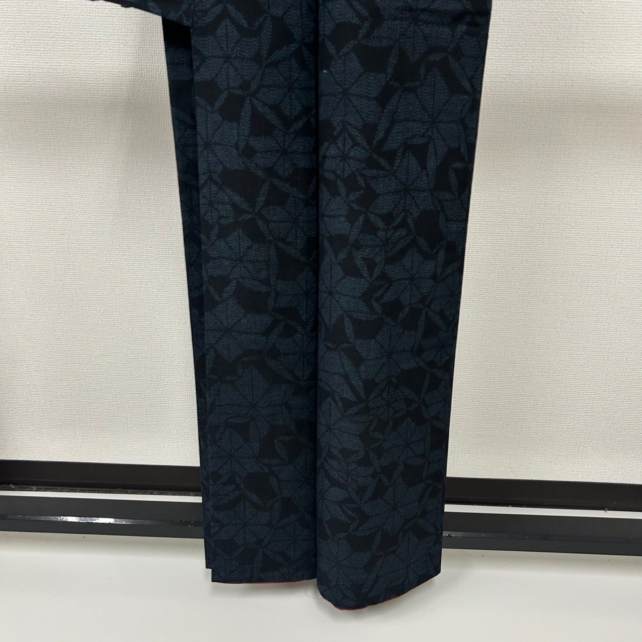 結城紬 正絹 真綿紬 藍染め 麻の葉 袷 着物 MK-2460 - メルカリ