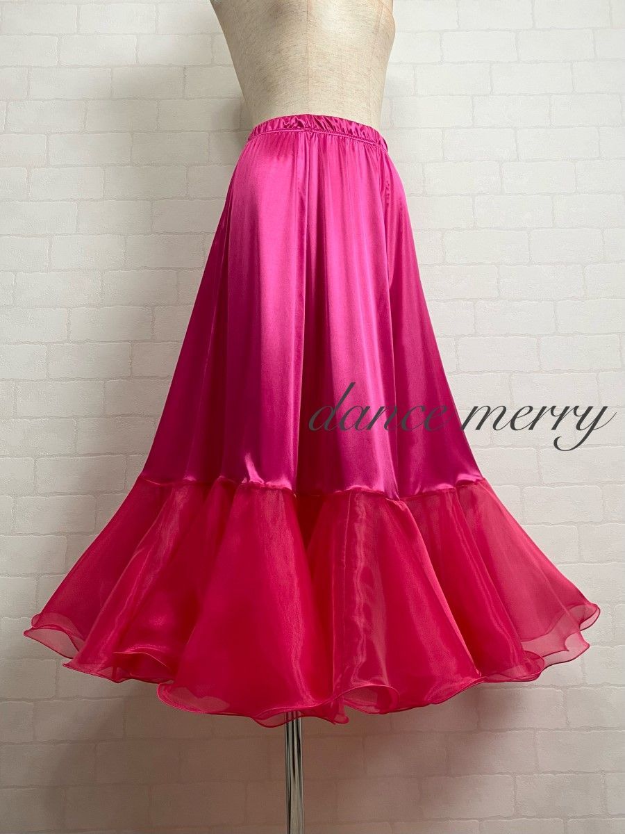 ボリューム 新品 社交ダンス パニエ 濃 ピンク ペチコート インナー