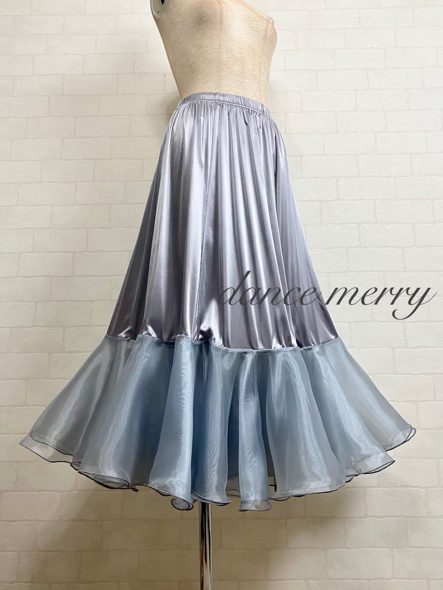 新品　パニエ　社交ダンス　グレー　重ね履き　パーティ　スカート　1283　ワルツ ボリューム 新品 社交ダンス パニエ グレー ペチコート インナー