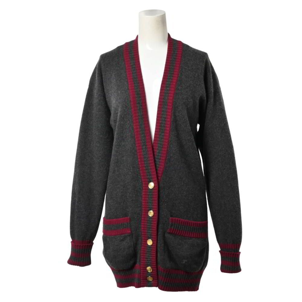 CHANEL ココマーク バイカラー カーディガン ボレロ カシミヤ ニット CHANEL スコットランド製 カシミヤ ニット カーディガン ココマーク