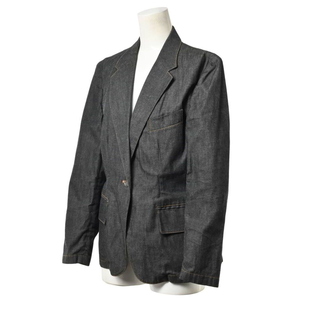 GUCCIデニムジャケット　美品　テーラード GUCCI ロゴプレート付き コットン デニム テーラード ジャケット