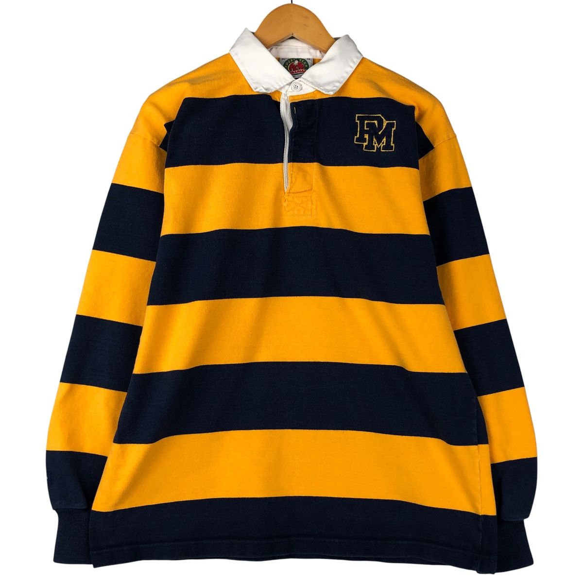 古着 90~00年代 バーバリアン BARBARIAN ボーダー柄 長袖 ラガーシャツ