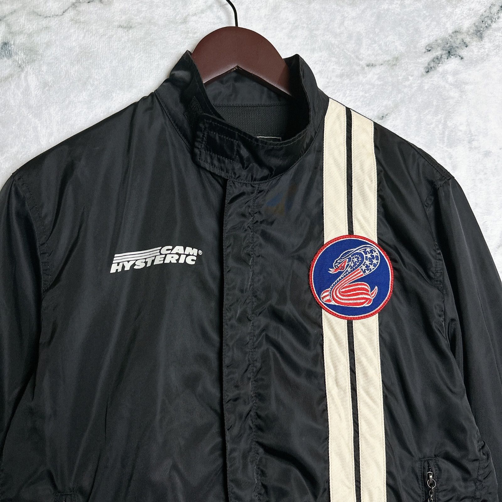 HYSTERIC GLAMOUR 日本製 ナイロンジャケット M ブラック レーシング