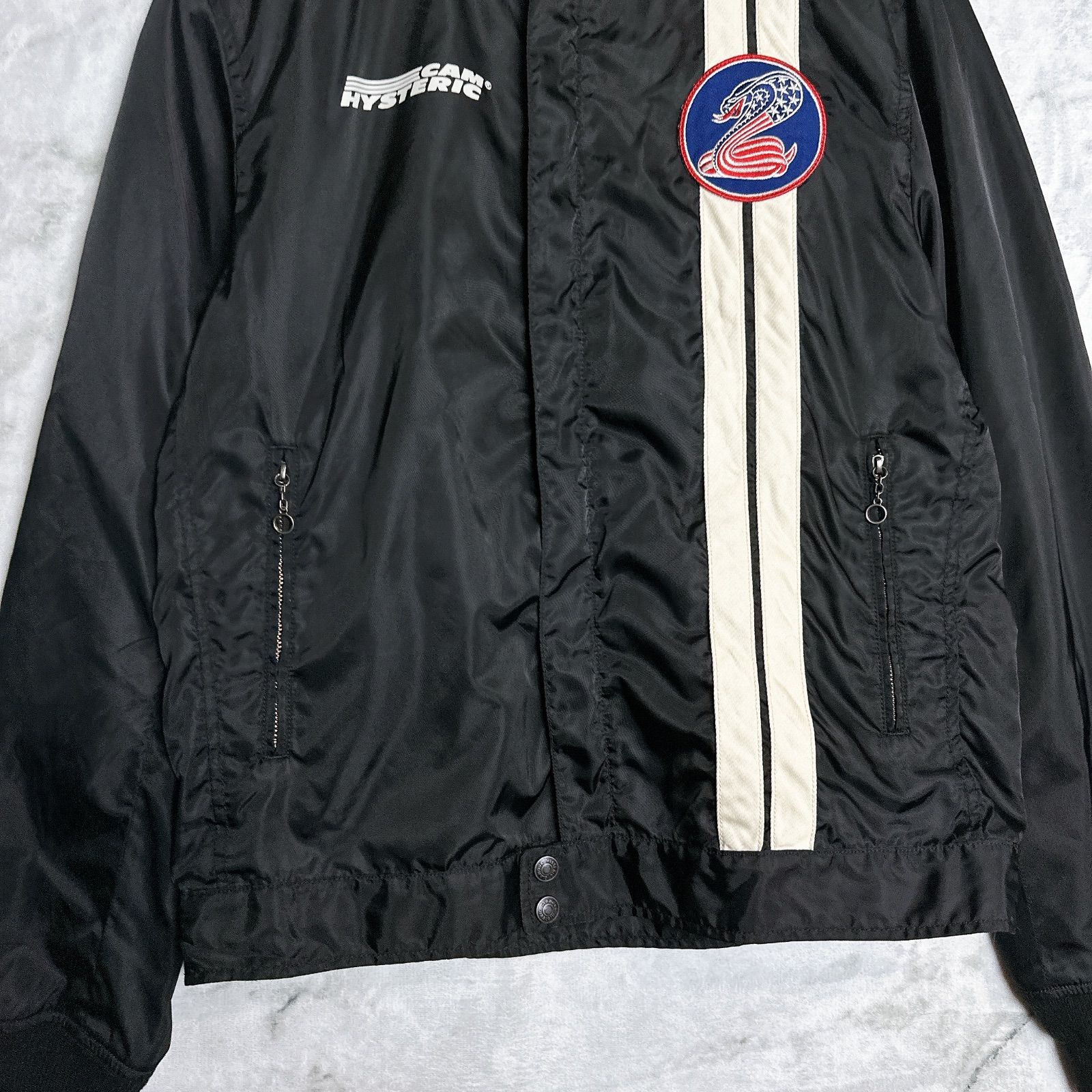 HYSTERIC GLAMOUR 日本製 ナイロンジャケット M ブラック レーシング