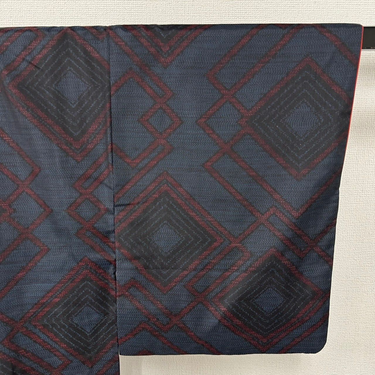 藍染め 型染め 紬 正絹 高島屋 素敵なデザイン 着物 U-5949 藍染め 型染め 紬 正絹 高島屋 素敵なデザイン 着物 U-5949