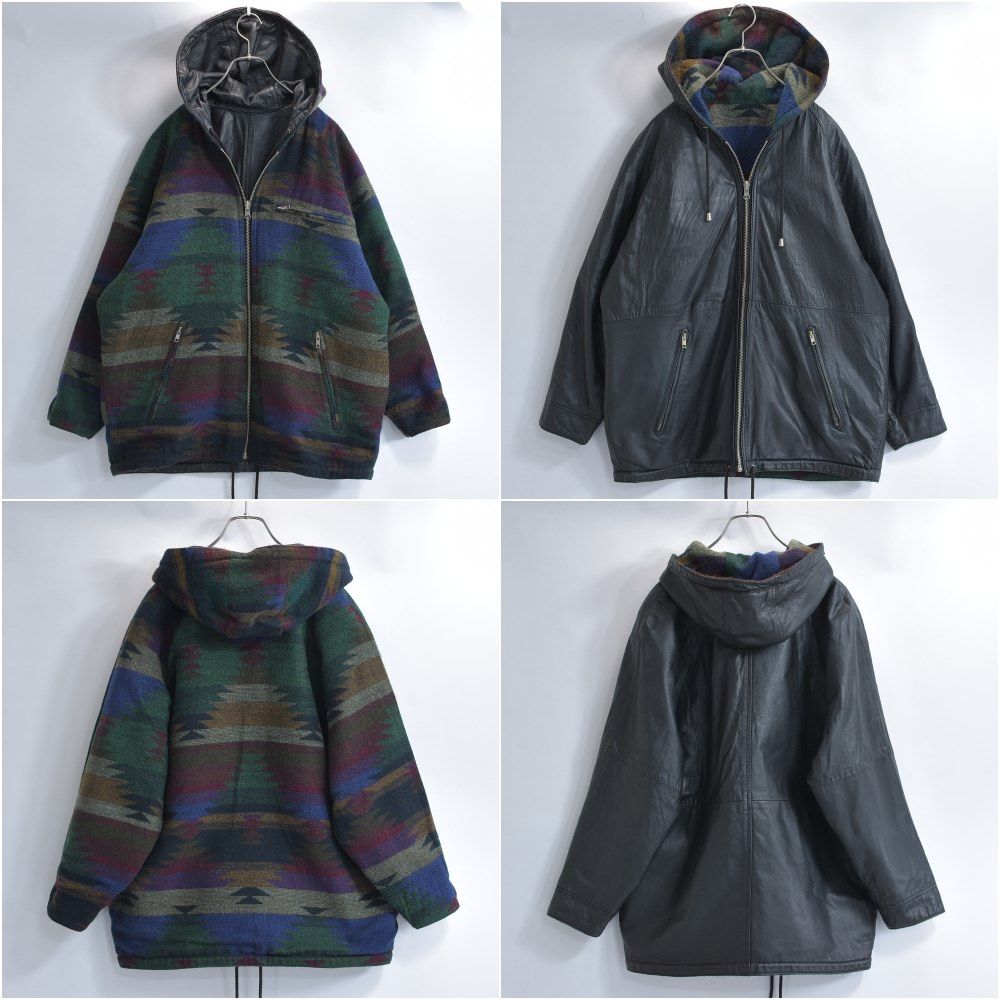90s Reversible Jacket リバーシブル ネイティブ柄 ウール シープ