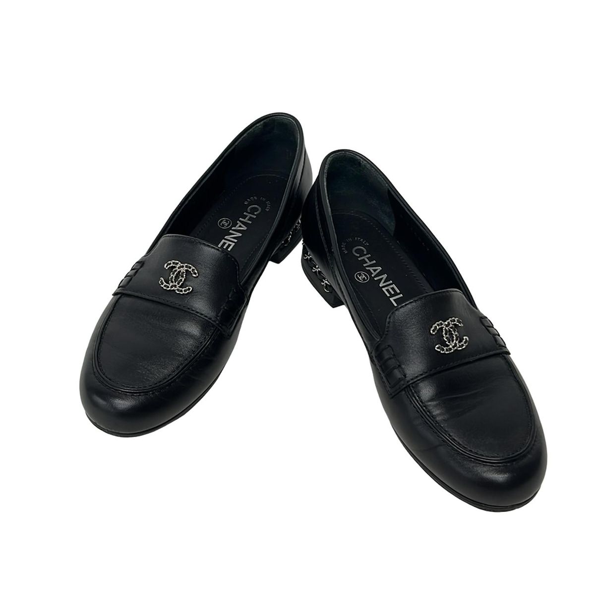 CHANEL(シャネル) ローファー 37 C レディース G35067 黒 ココマーク