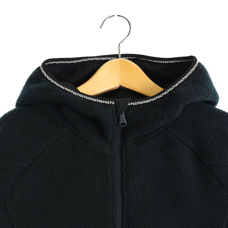 パーリーゲイツ フルジップ ボア ジャケット ブラック 1 ゴルフ レディース PEARLY GATES パーリーゲイツ 2024年モデル ジップパーカー ブラック系