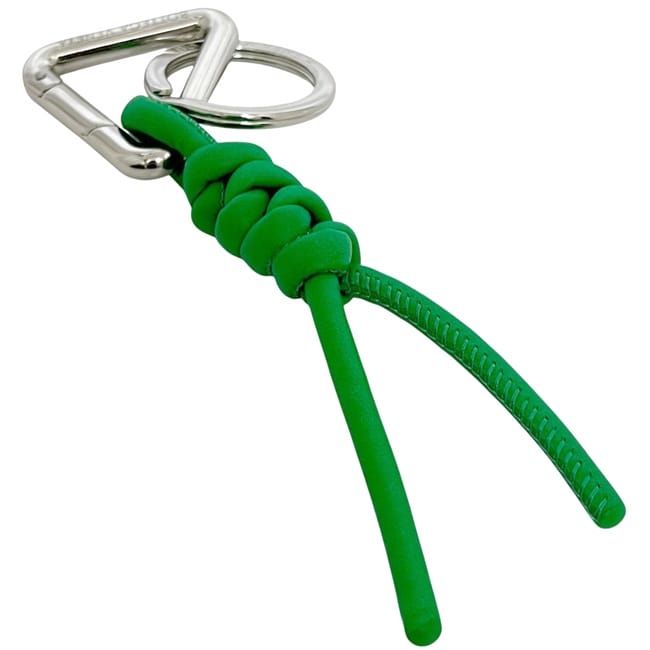 ボッテガヴェネタ トライアングル キーリング グリーン シルバー 美品