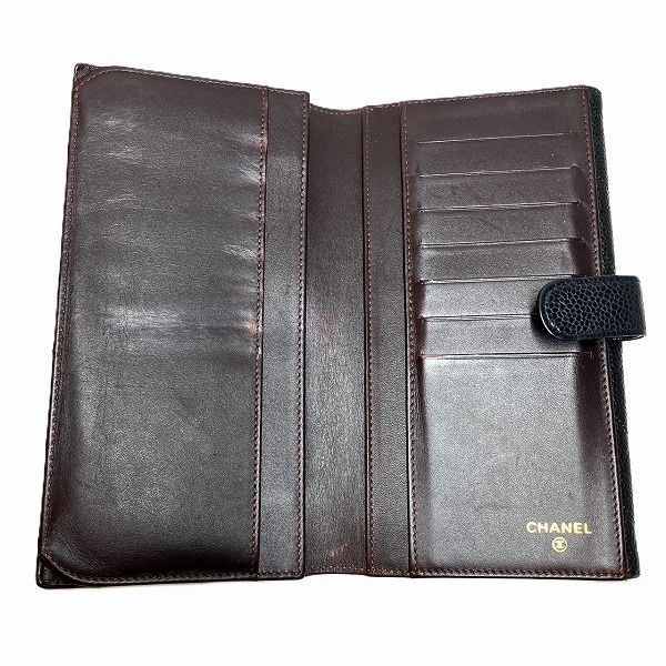 シャネル CHANEL マトラッセ A48983 キャビアスキン Wホック 長財布